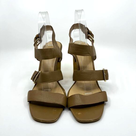 Kate Spade Brown Leather Gold Heels Sandal 10 US - Picture 4 of 8